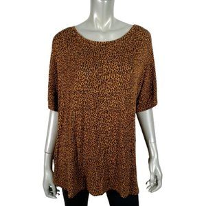 H‎ by Bordeaux Womens Top Plus Size 2X Leopard